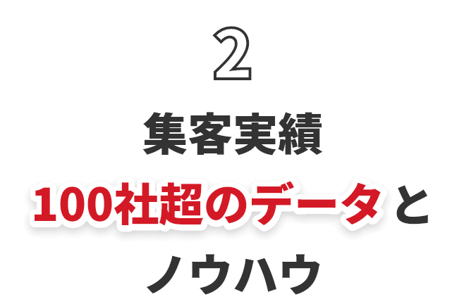 2 集客実績100社超のデータとノウハウ